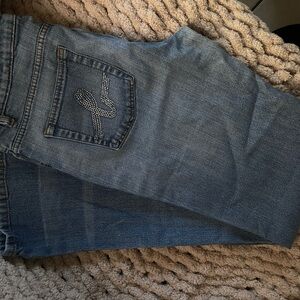 bebe Men's Bootcut Blue Jeans